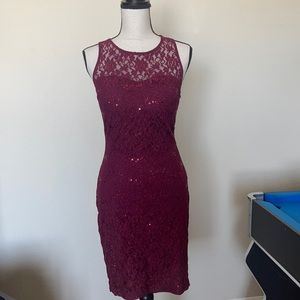 Juniors Burgundy Party/Homecoming Dress